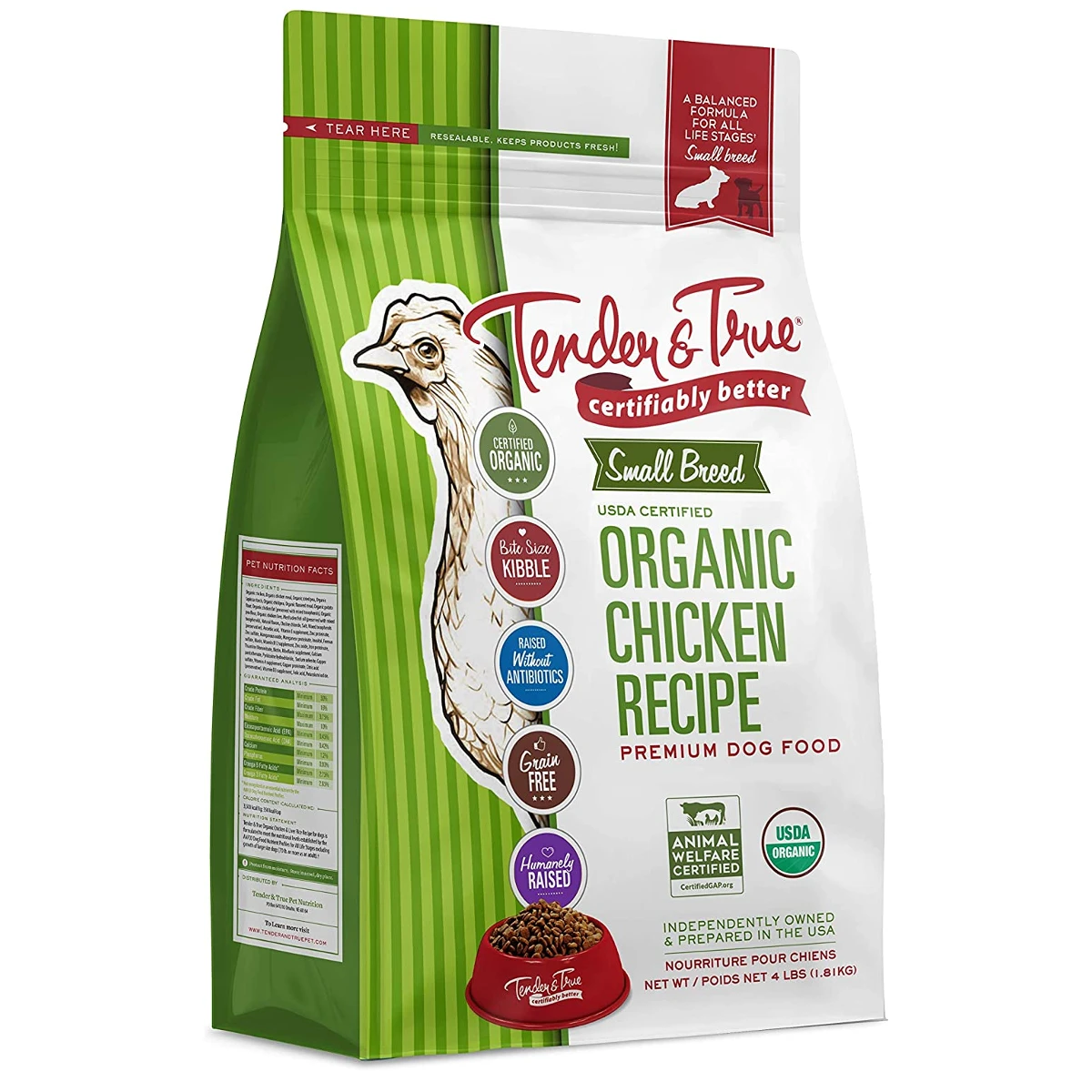 Tender True Pet Nutrition Organic Chicken Dry Dog Food