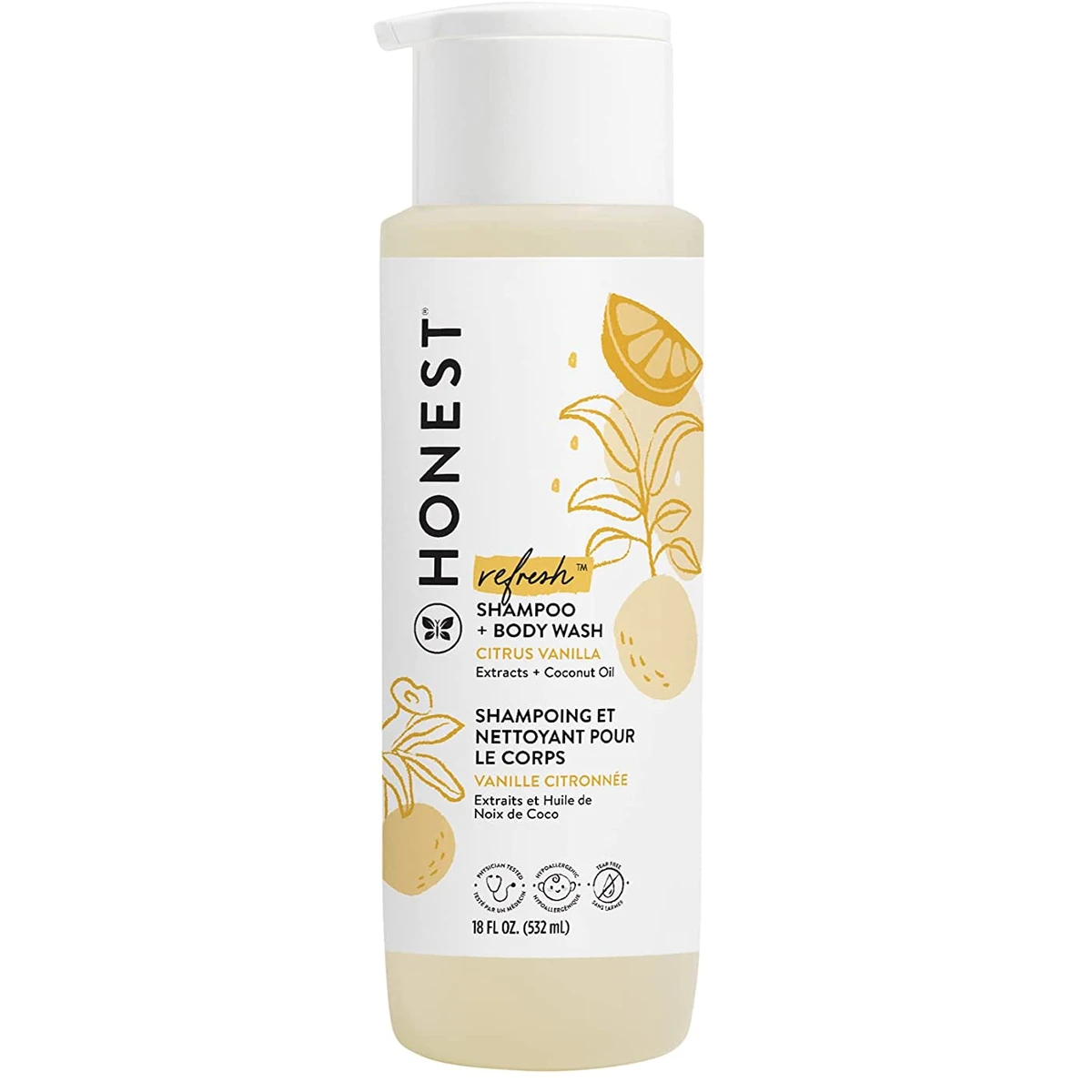 The Honest Company Refresh Shampoo Body Wash Citrus Vanilla