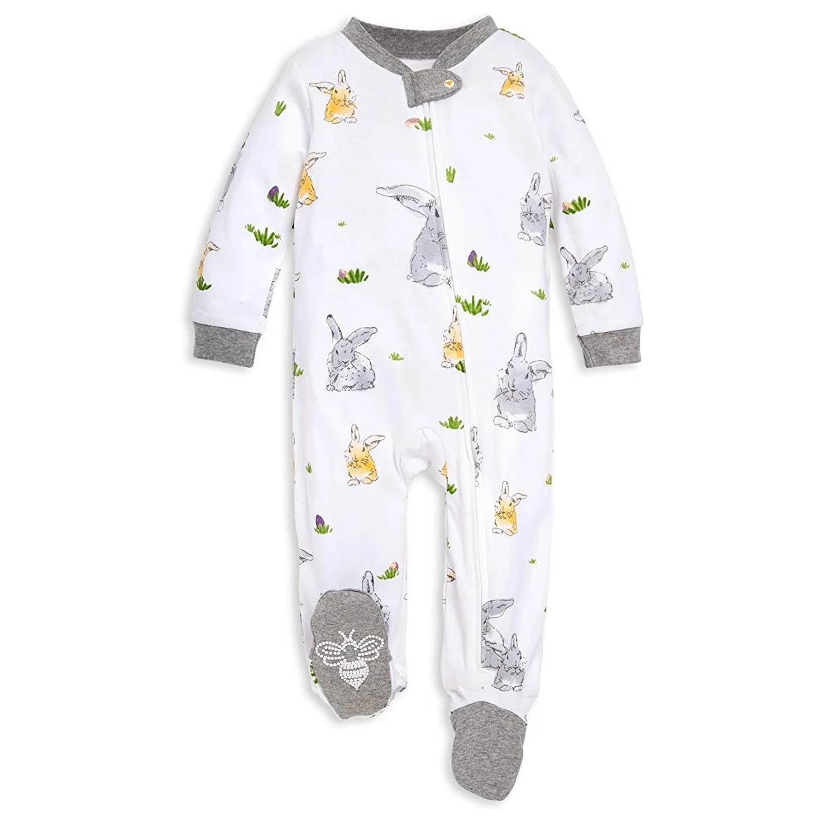 Burts Bees Baby Baby Girls Sleep and Play PJs 100 Organic Cotton One Piece Romper Jumpsuit Zip Front Pajamas